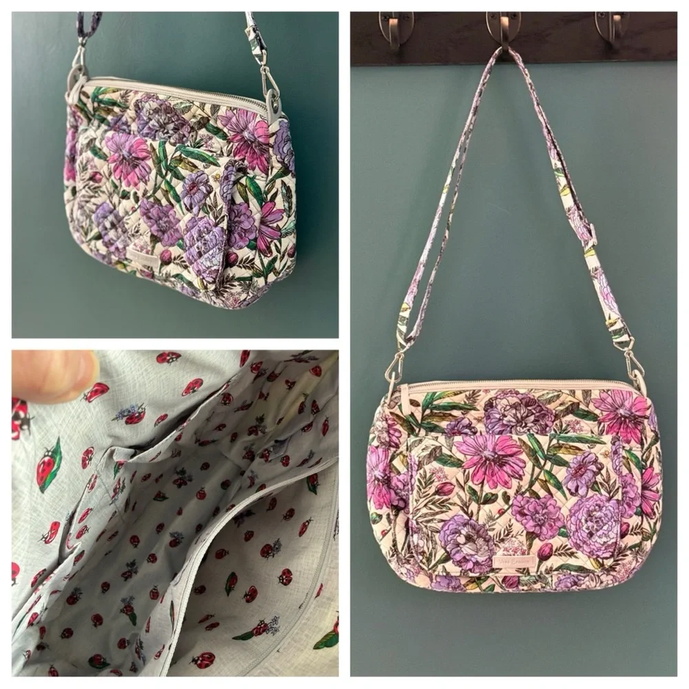 VERA BRADLEY Carson Shoulder Bag — Lavender Meadow Pattern - Picture 2 of 11